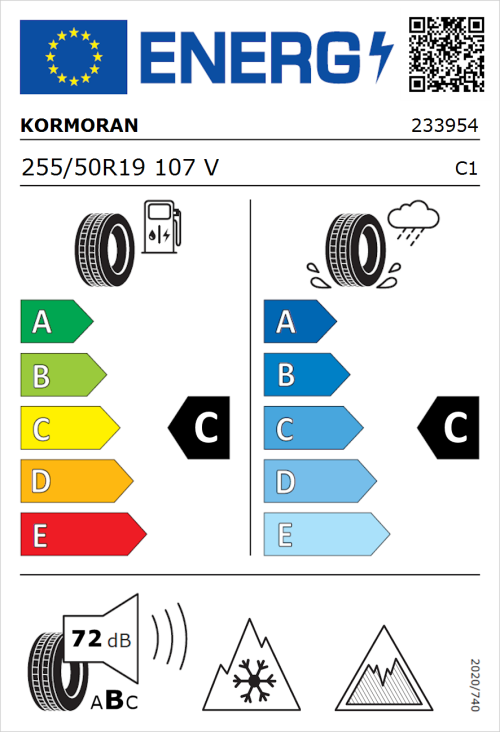 Tyre Label for Kormoran SUV Snow 255/50R19 107V